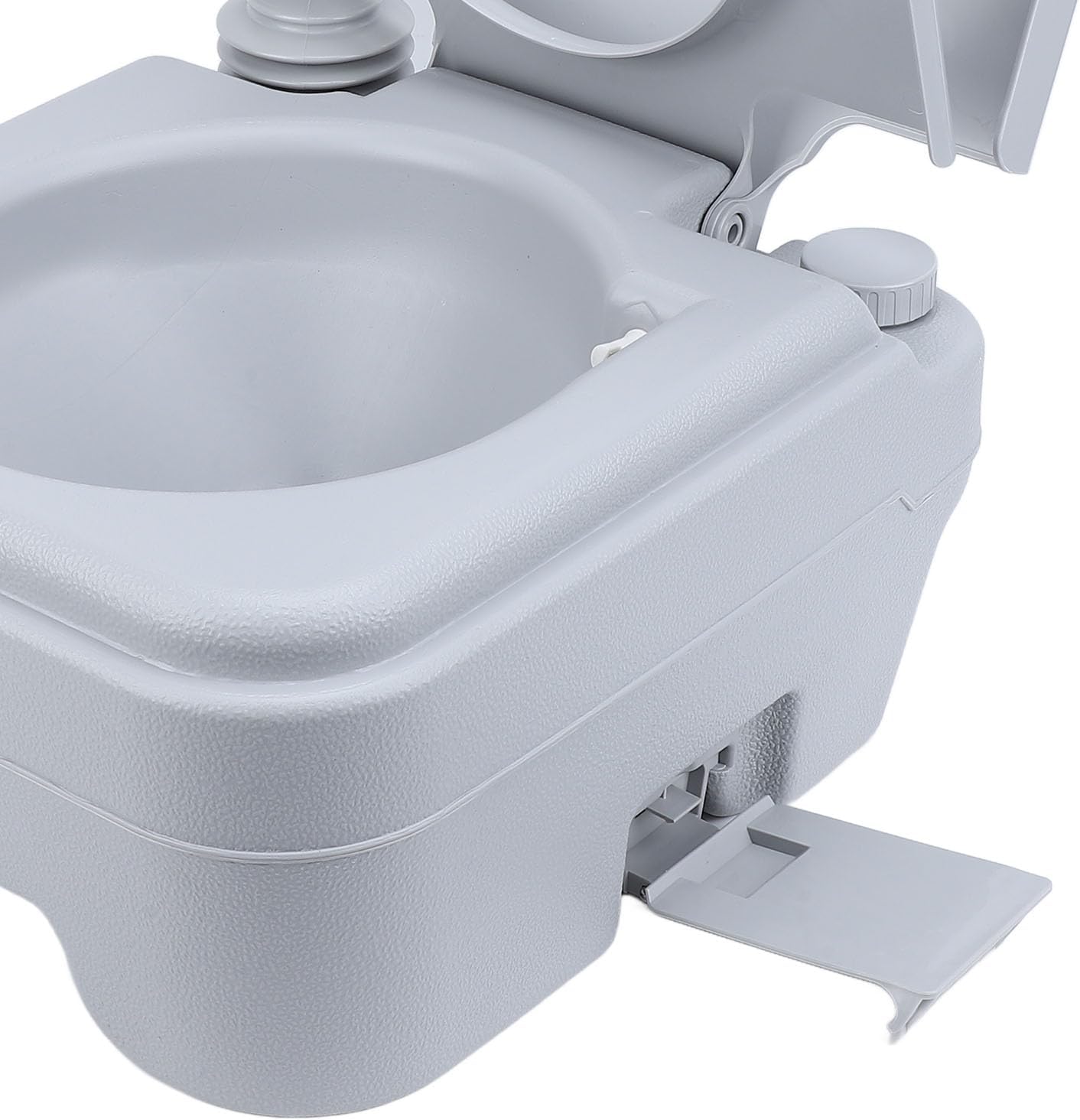 FILFEEL RV Portable Toilet with 20L Waste & 12L – Flush System, 440 Lb Capacity, Dual Outlet, ABS Construction, Grey (Double Outlet)