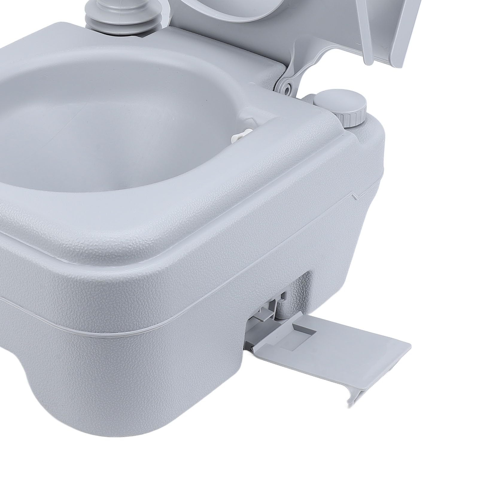 Inodoro Portátil para Acampar, Resistente, Fácil Descarga para Viajes en Vehículos Recreativos, ABS Gris, 20 L, 440 Lb, Inodoro para Interiores y Exteriores (Doble salida)