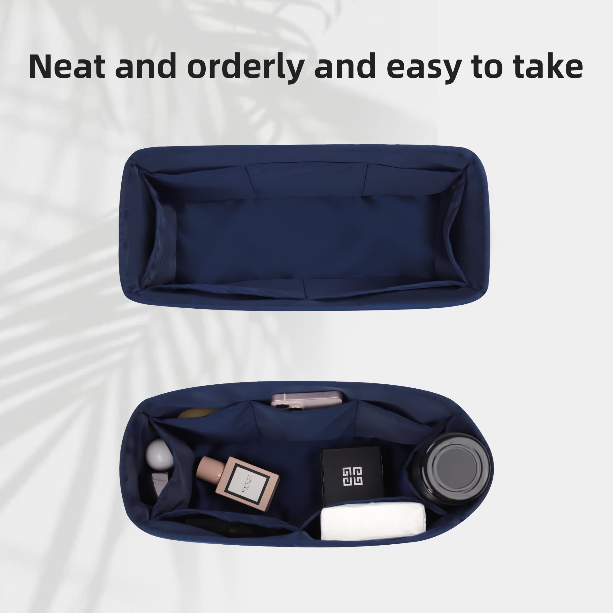 DGAZ Organizador Bolsos de Seda, Organizador Bolsa Interior Ligera para Book Tote Mini/S/M/L, inserto de bolsa para bolso (Treasure Blue, M)