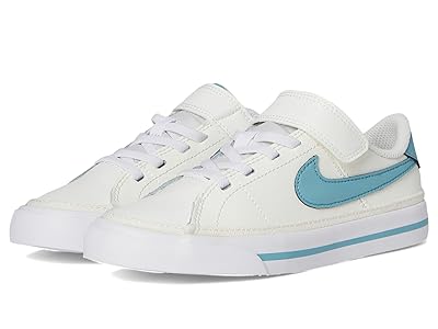 Nike Kids Court Legacy (Little Kid) Boys Shoes Sail/Denim Turquoise/White : 13 Little Kid M, Leather