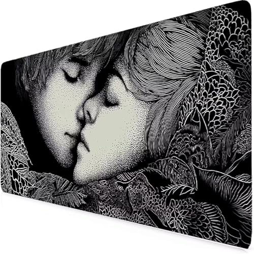 Tapis de souris XXL 600x300mm noir antidérapant et imperméable pour l'organisation de votre bureau