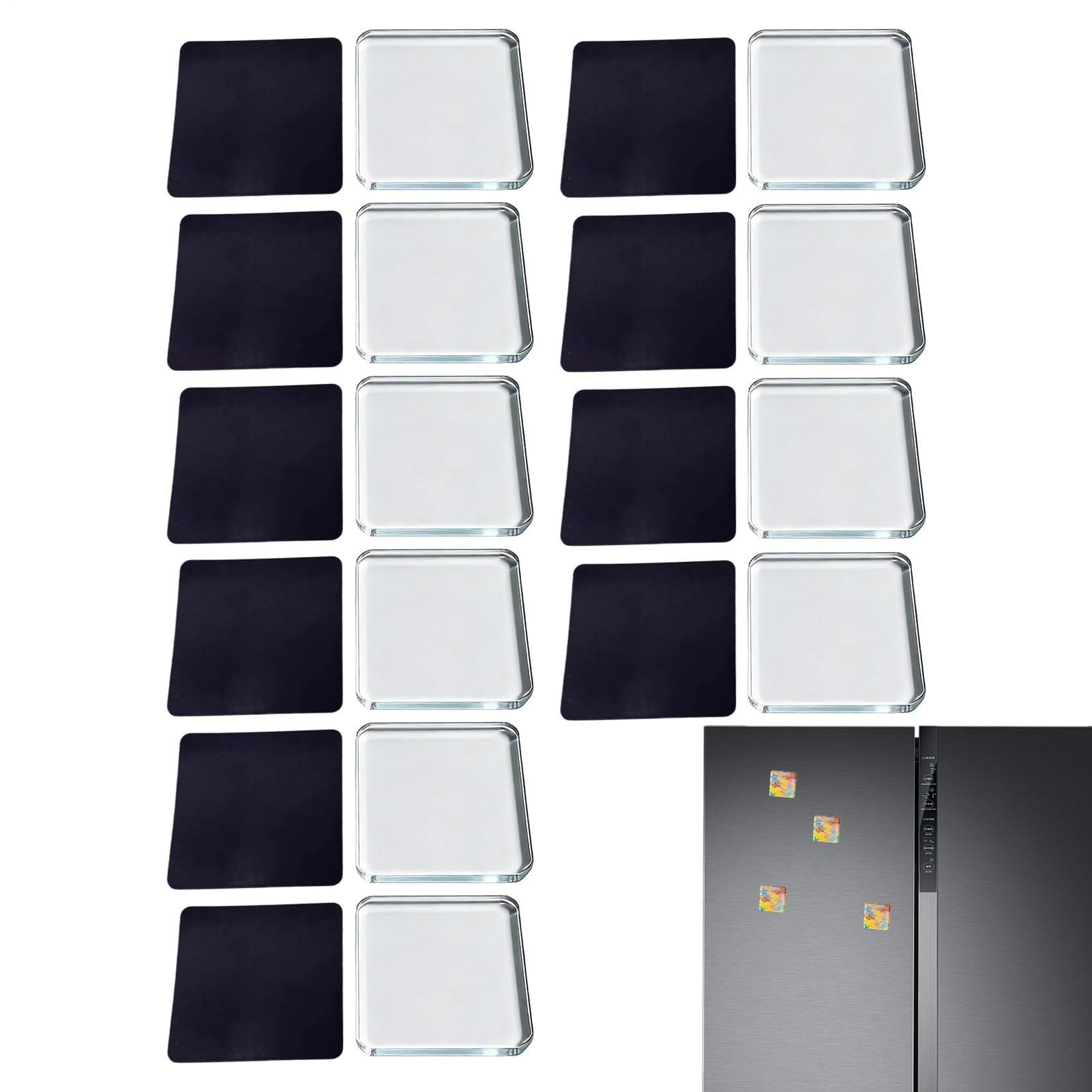 DIY Fridge Magnet Kit Square | 5x5cm Handmade Crafting Supplies - Decorative Refrigerator Magnets - for Craft Lovers Adults Students Birthday Art Project Home Kitchen Locker Apartment Memo