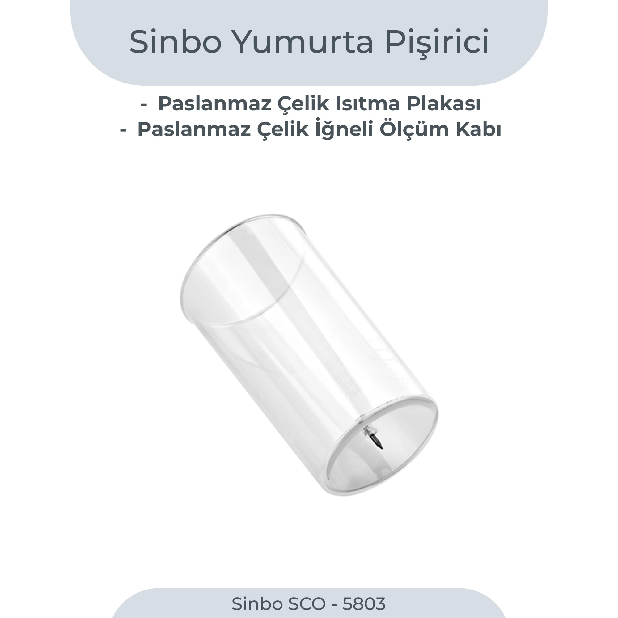 Sinbo SEB-5807 Yumurta Haşlama Makinesi, 7 Yumurtalık Elektrikli Yumurta Pişirici, 350 W, Otomatik Kapanma, Sesli Uyarı, Şeffaf Kapak