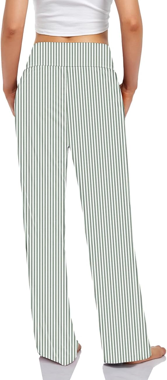 UEU Women's Wide Leg Lounge Pants High Waisted Casual Pants with Pockets image 3