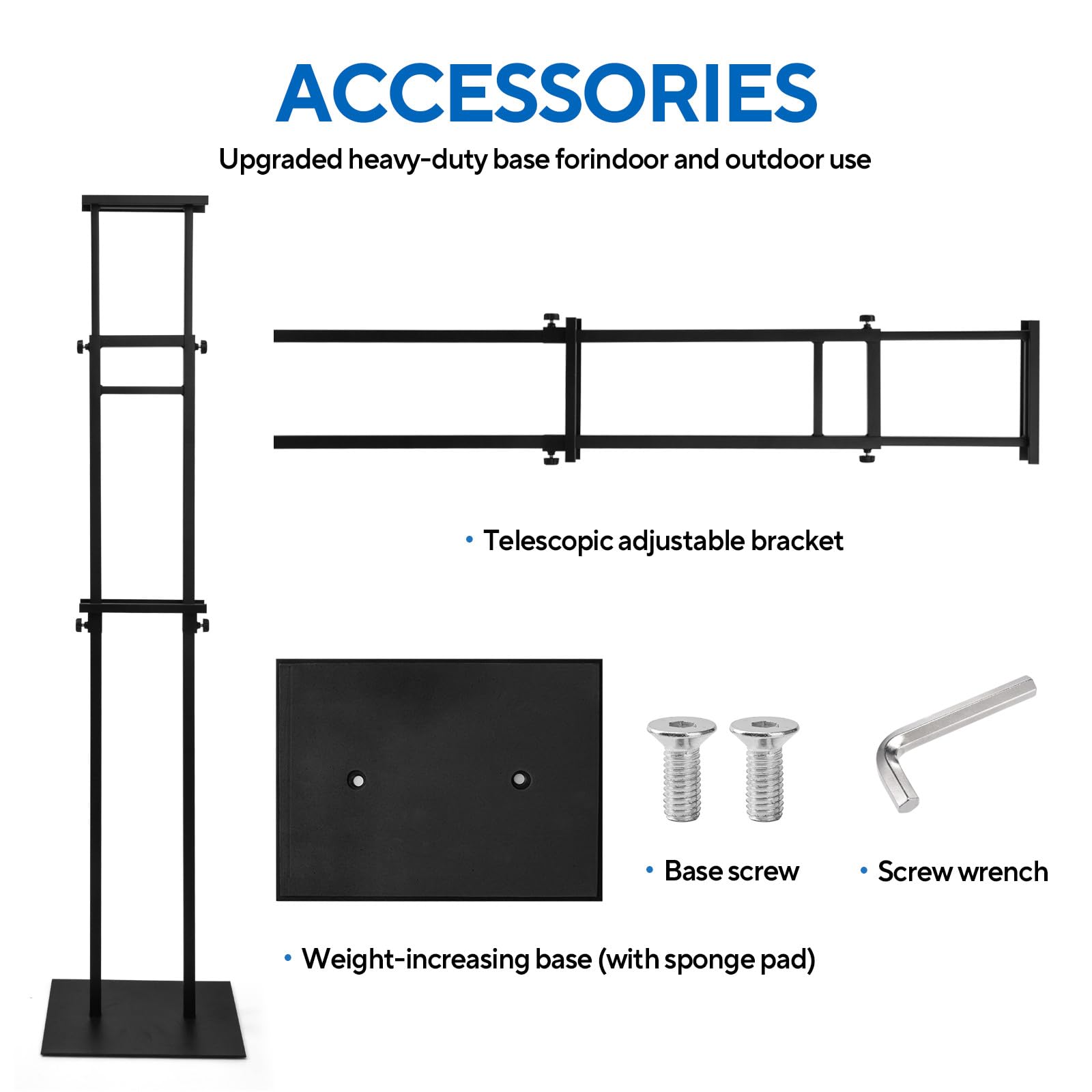 USCNC Paquete de 2 soportes para póster de suelo, doble cara para tablero y letrero de espuma, soporte de metal ajustable, altura de hasta 82 pulgadas, soporte de póster para soporte de carteles de