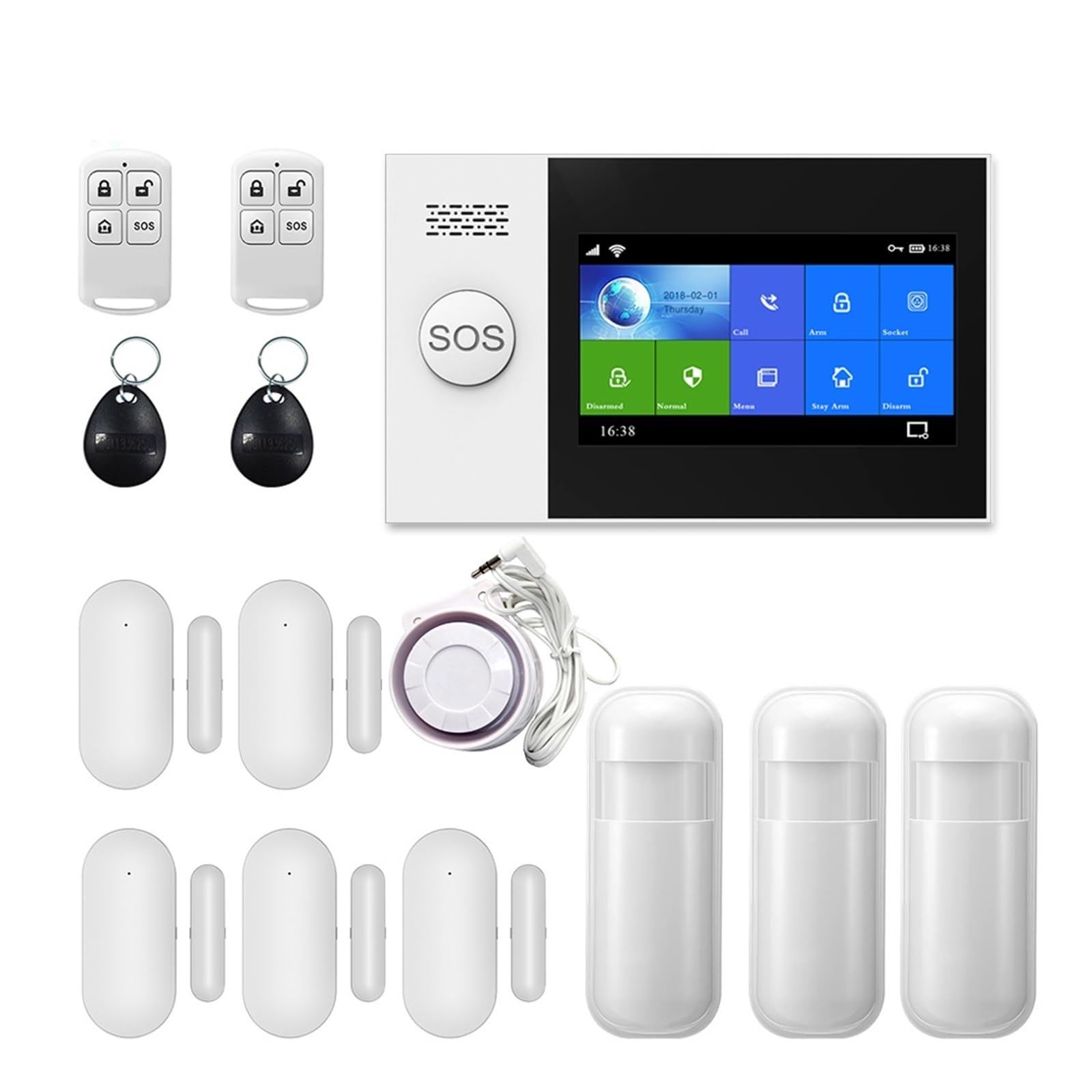 Sistemi di Sicurezza per La Casa 4G Tuya Wireless Home WiFi gsm Sicurezza Domestica con di Allarme antifurto sensore rilevatore di Movimento(D.)