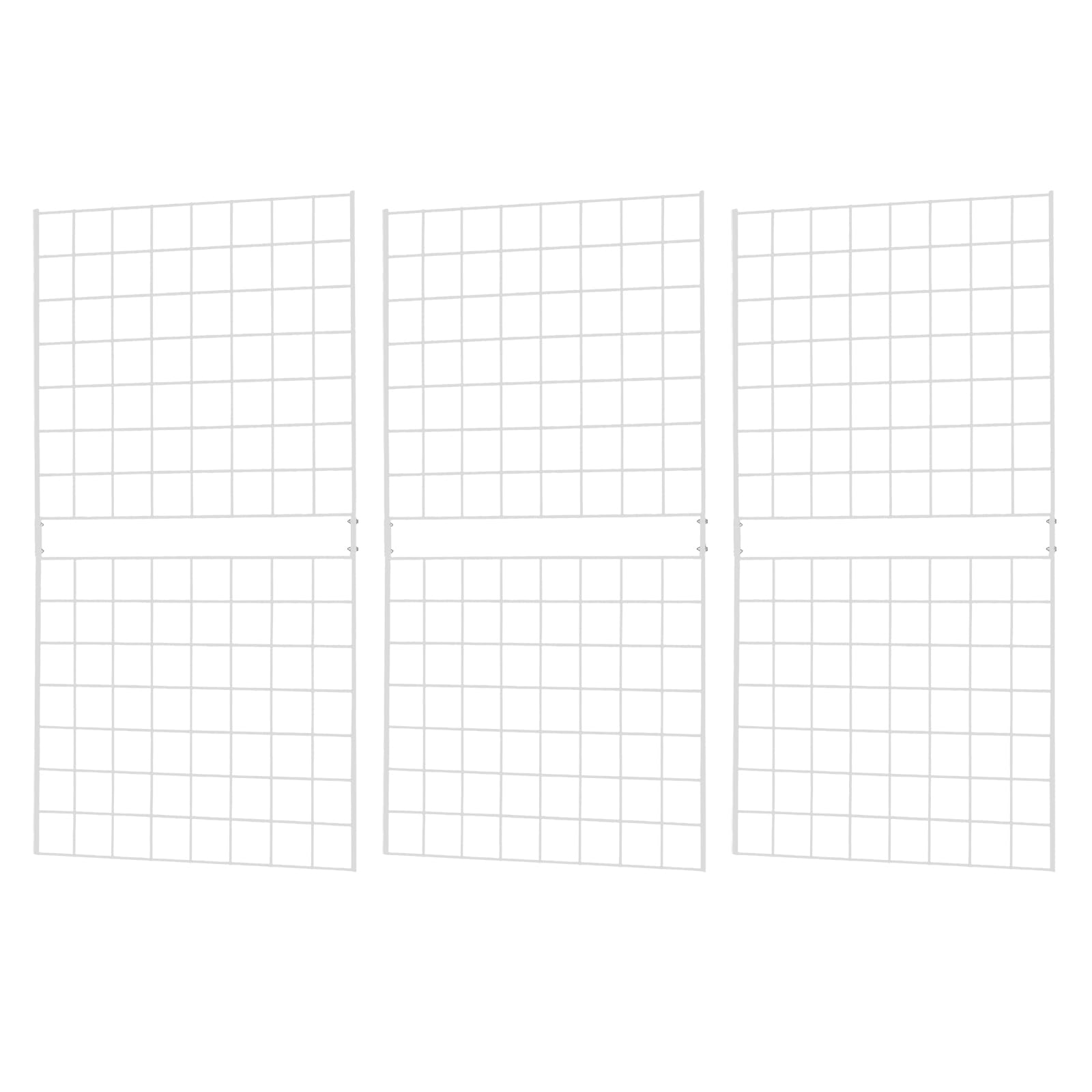 Grid Wall Commercial Grade Gridwall Panels - Heavy Duty Grid Panel for Any Retail Display Wall Grid 2' Width x 4' Height, White (Pack of 3) Easily Portable