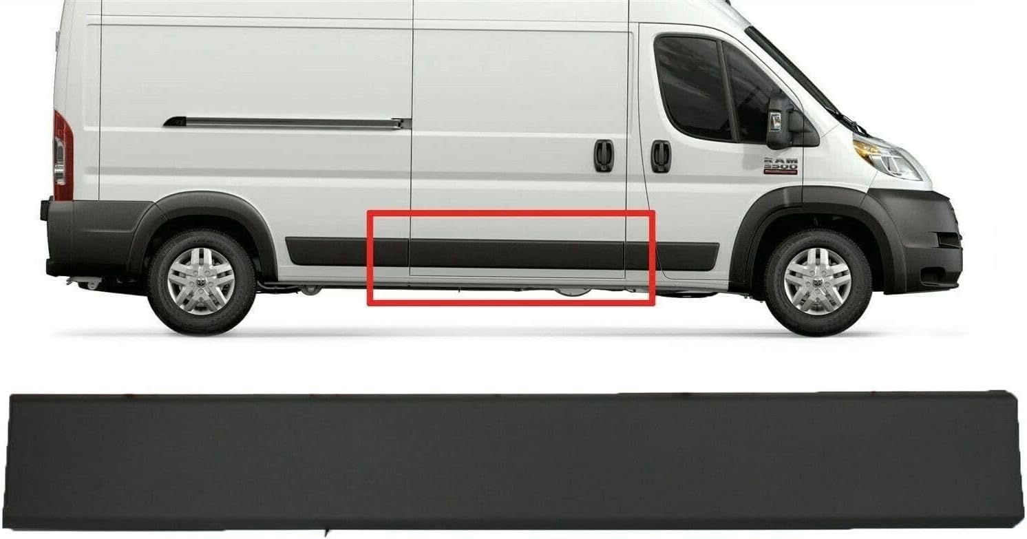 for RAM PROMASTER 2019-2023 Right Passenger Side Trim MOLDING Cover Black (Front Door)