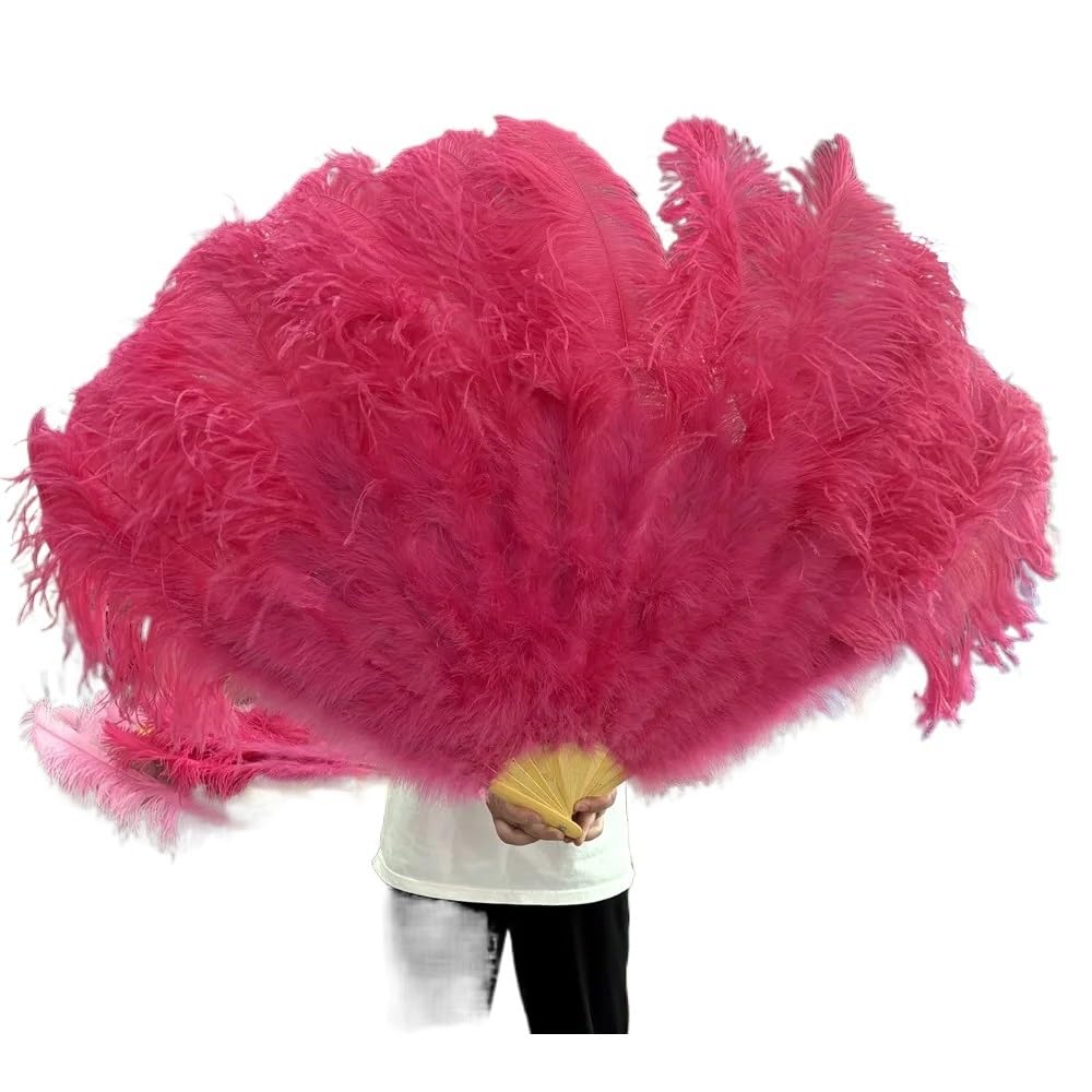 CIGPKLO Feather Dance Fan Big Feathers Fan 13Bone 100CM 130CM Hands Held Folding For Party Carnival Dance Performance Decoration