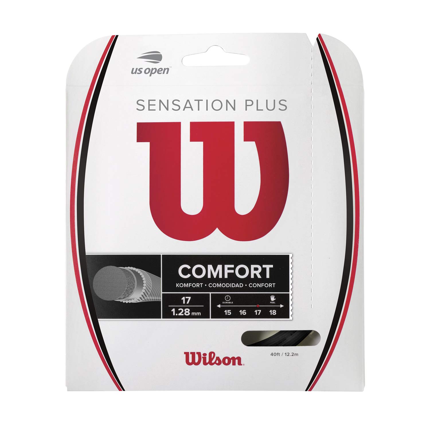 Wilson Sensation Plus Corda per Racchette da Tennis Nero 17 Set
