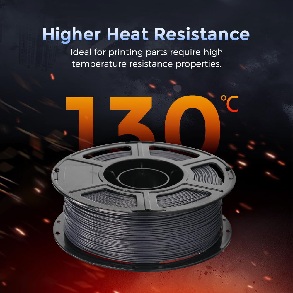 FLASHFORGE Filamento PETG in Fibra di Carbonio 1,75mm, Filamento per Stampante 3D in Fibra di Carbonio PETG, Bobina da 1KG Precisione Dimensionale ±0,02mm, Leggero& Resistente al Calore&Senza Umidità