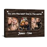 Personalized Dad Canvas Prints - You Are The Best Dad In The World Wall Art, Happy Fathers Day, Cust