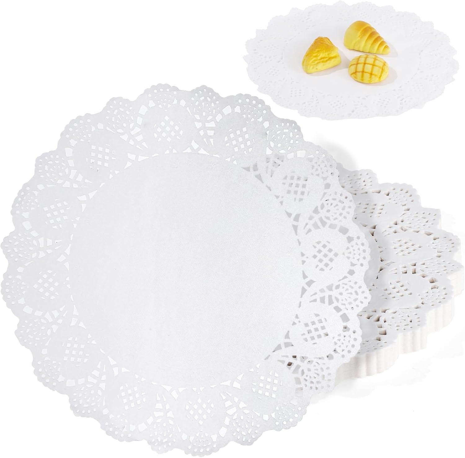 150 Pack Paper Doilies, 12 Inch Paper Doilies for Tables, Disposable Lace Round Paper Doilies Placemats for Food, Cakes Dessert Trays and DIY Crafting (12 inch)