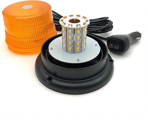Miniatura 2 de Luces LED ámbar de advertencia de seguridad estroboscópicas de emergencia giratorias con enchufe de encendedor de cigarrillos, magnéticas, para