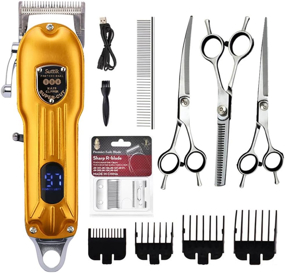 Generic Dog Trimmer, High Power 7000 RPM Rechargeable Shaver with Stainless Steel Blade for Thick Coat Dogs