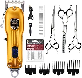 Dog Trimmers for Grooming for Thick Coat High Power 7000RPM Rechargeable Dog Shaver Dog Grooming Kit with Stainless Steel Blade for Dogs and Pets