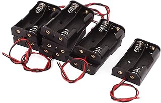 New Lon0167 8 Pcs Battery Cell Case Non-cover 2 x 1.5V AA Black Plastic Dual Wire(8-teiliges BatteriezellengehÃ¤use, nicht abdeckbar, 2 x 1,5 V AA, schwarzer Kunststoff, Dual-Draht