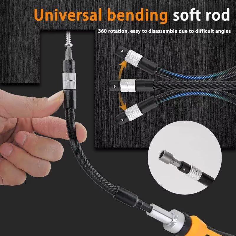 Magnetisches Schraubendreher-Set, 73-teiliges Set, CR-V-Handwerkzeuge mit 360°-flexibler Stange für Elektronik-Reparatur, Präzisionswerkzeug-Set
