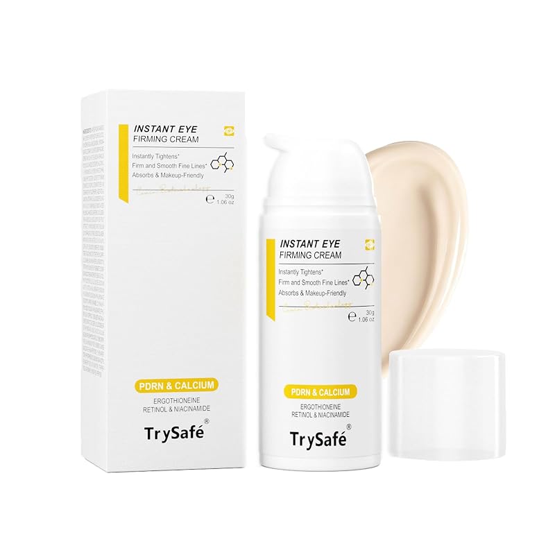 Creme para a região dos olhos TrySafe com PDRN, cálcio, ácido hialurônico, retinol, niacinamida, ácido kójico, colágeno e cafeína — 30 mL