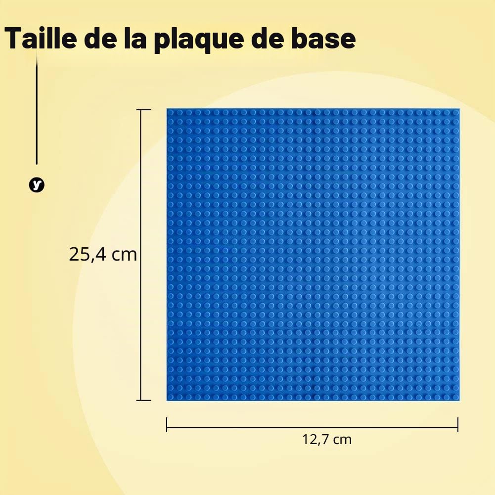 Lekebaby Lot de 12 plaques de construction compatibles avec la plupart des marques, 25 x 25 cm, plaque de base verte, bleue, grise, Vert/Gris/Bleu