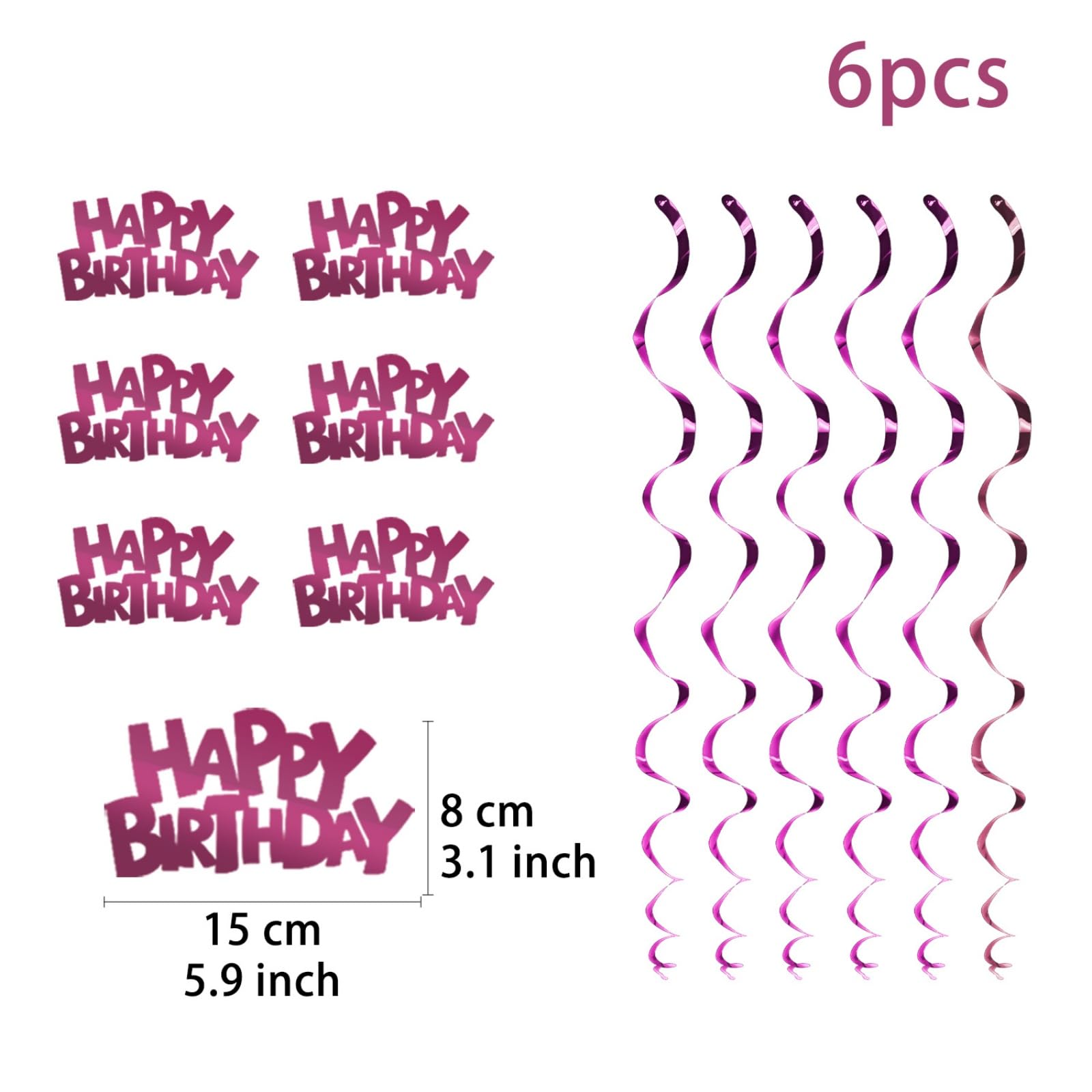 Confezione 30 Decorazioni A Spirale Colorate Per Feste - 6 Colori (Argento, Oro, Rosa, Blu, Verde, Rosso), 69,8 Cm Aperte, Con Ganci