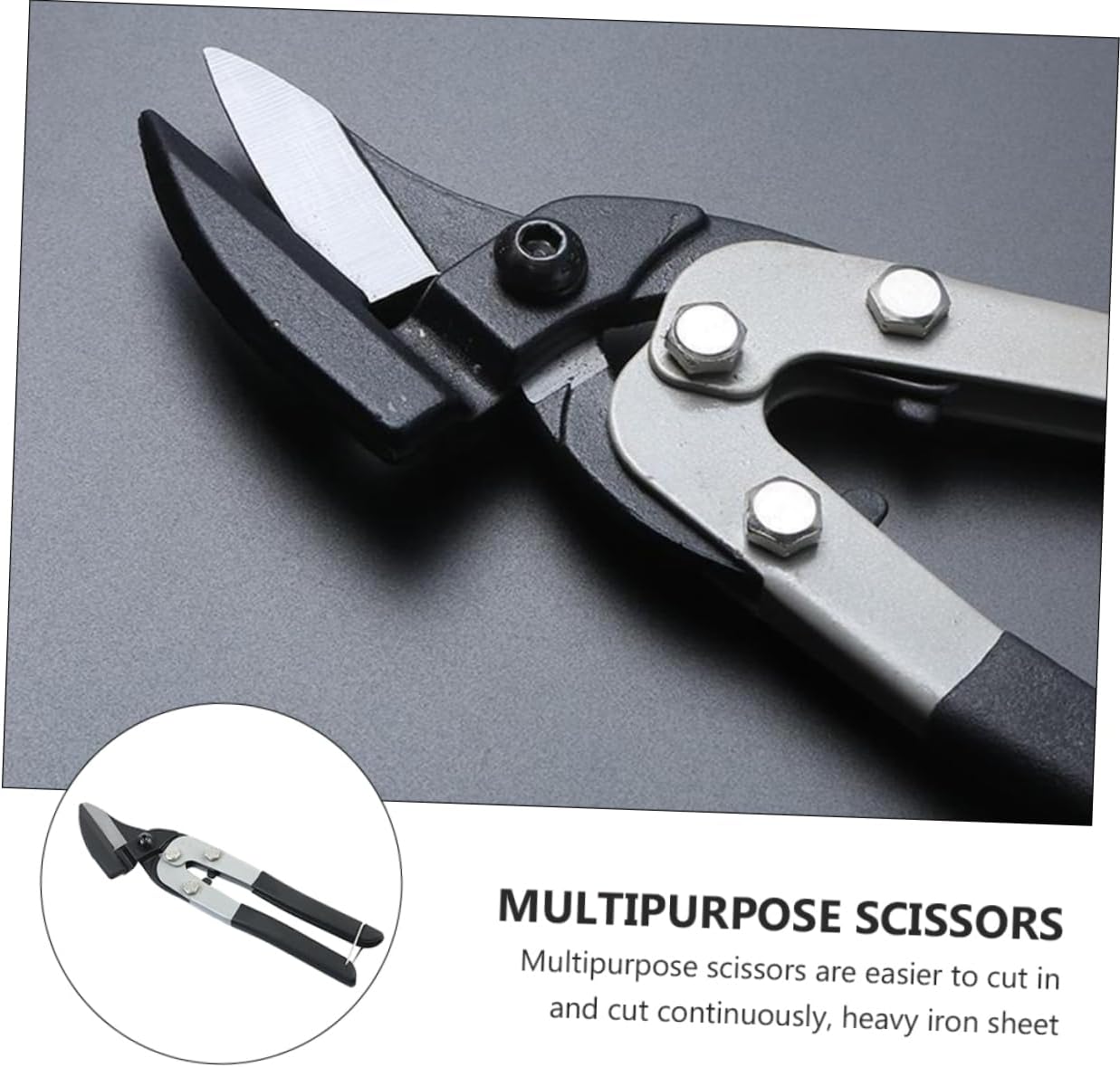 POPETPOP 10 Industrial Tin Snips Heavy Duty Wire Cutters Iron Sheet Cutting Scissors Anti-skid Design Pruning Shears