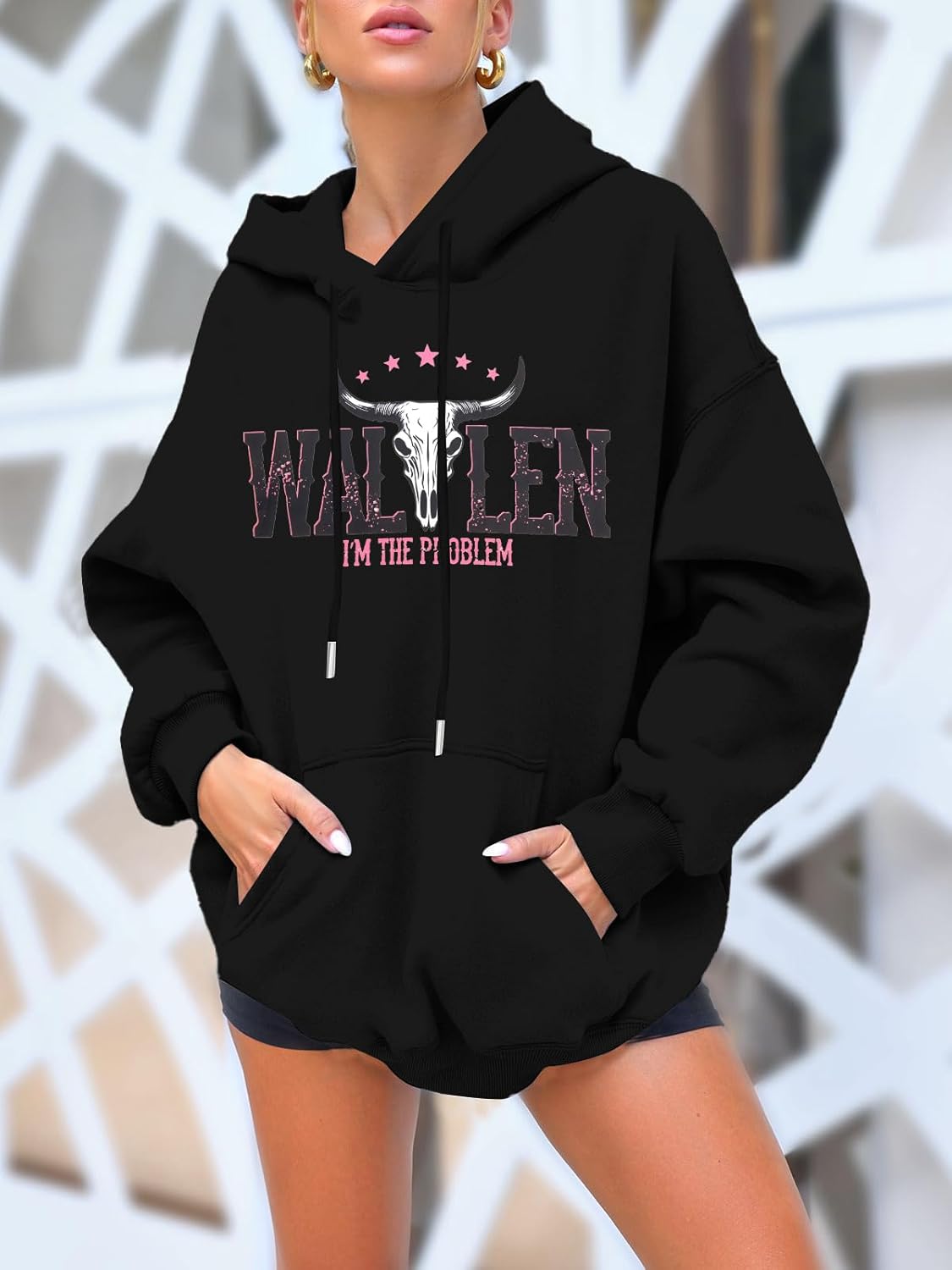 BANGELY Western Hoodie Women Rodeo Cow Skull Graphic Shirt Country Concert Vintage Sweatshirt Cowboy Long Sleeve Pullover - Image 3