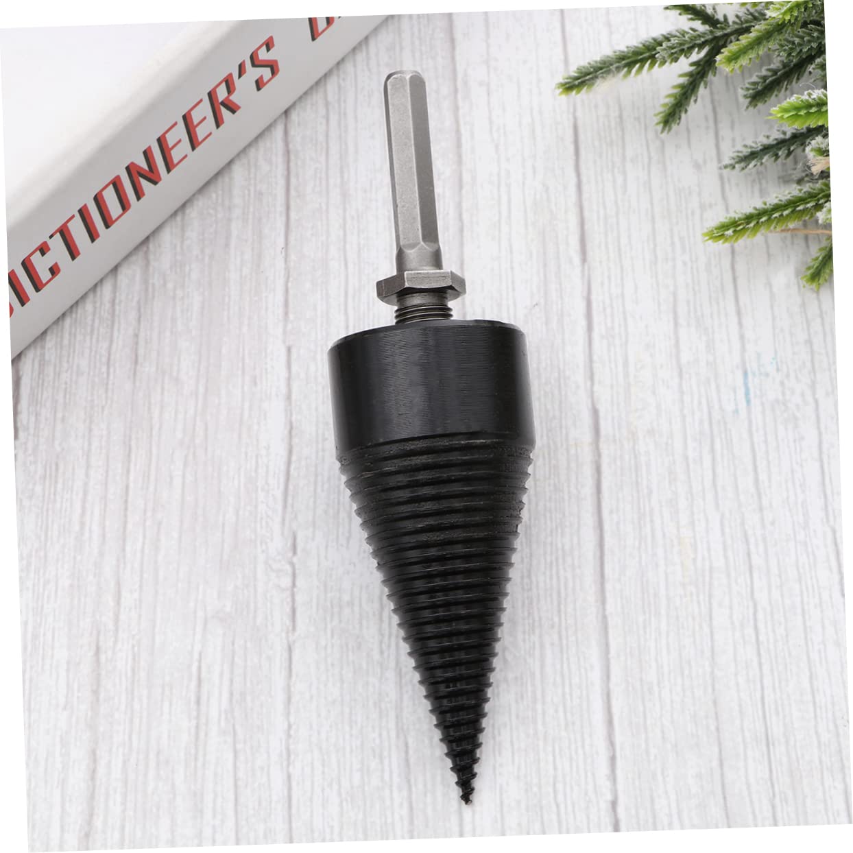 Uonlytech 42mm Wood Splitting Drill Bit Set for Hammer Drill Hexagonal Handle Firewood Splitter Tool for Camping and Outdoor Use 1-Piece
