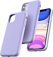 Vista 23 de TOCOL Funda delgada de silicona para iPhone 11 de 6.1 pulgadas, ajuste preciso, antideslizante, protección contra caídas, color gris lavanda
