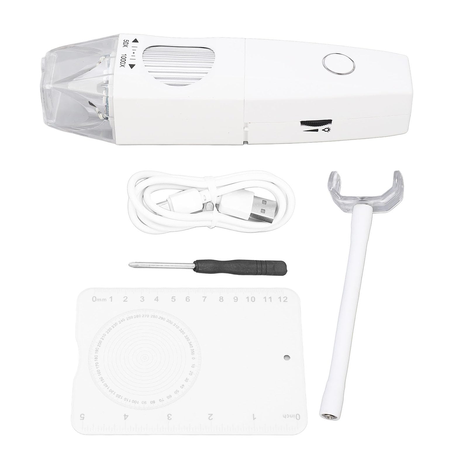 ViaGasaFamido Drahtloses Digitales Mikroskop 50-1000X 2MP WiFi-Mikroskop für Münzinspektion und Leiterplattenprüfung mit 10 M Übertragung für IOS