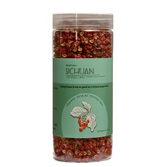 Sichuan Peppercorns Whole Organic 4OZ-Authentic Szechuan Red Peppercorns for Grinder Refill, Fresh Strong Flavor Seasoning for Chinese Dishes Mapo Tofu, Kung Pao Chicken less Seed113g
