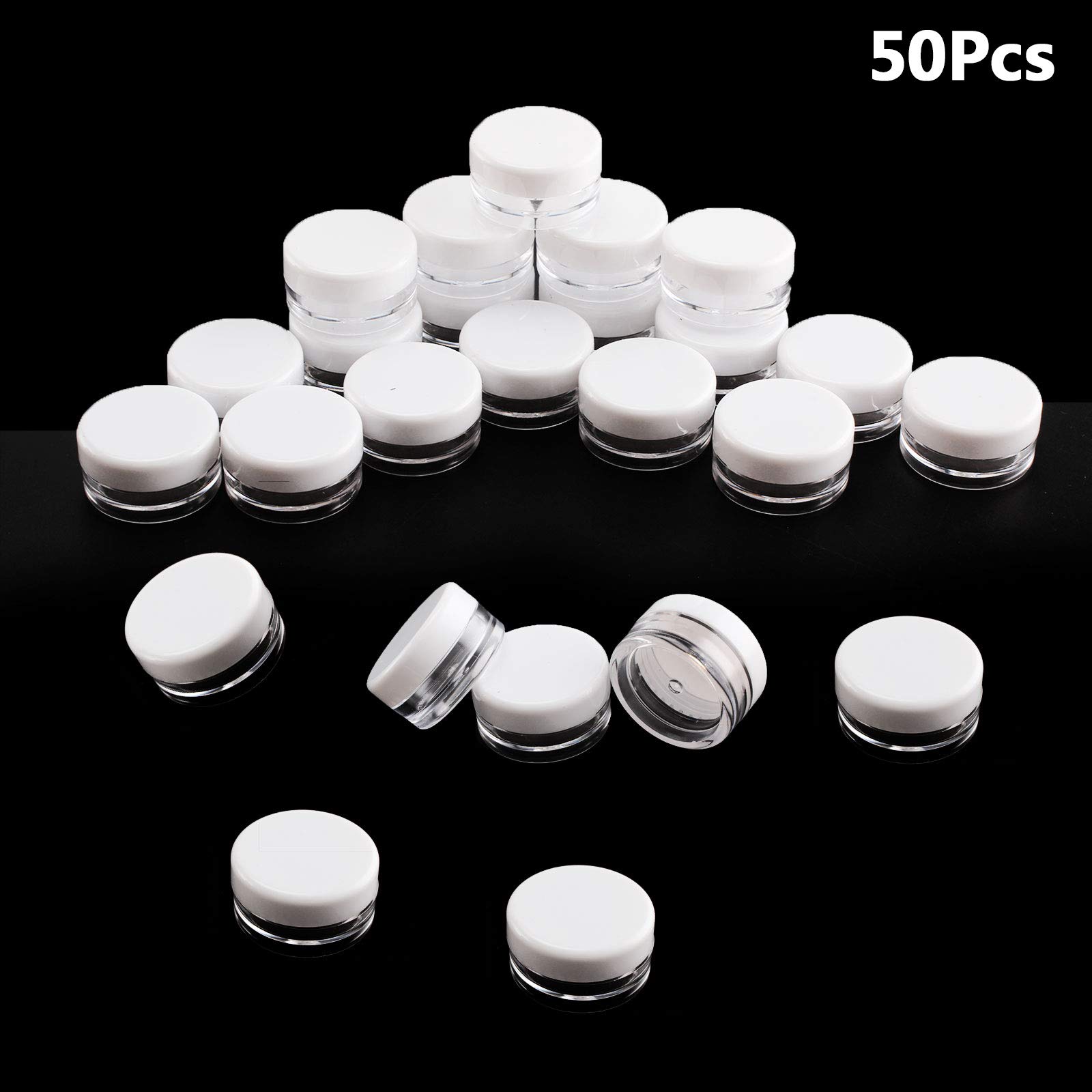 Buy PetHot 50 Pcs Clear Plastic Small Sample Jar Pots Empty Travel