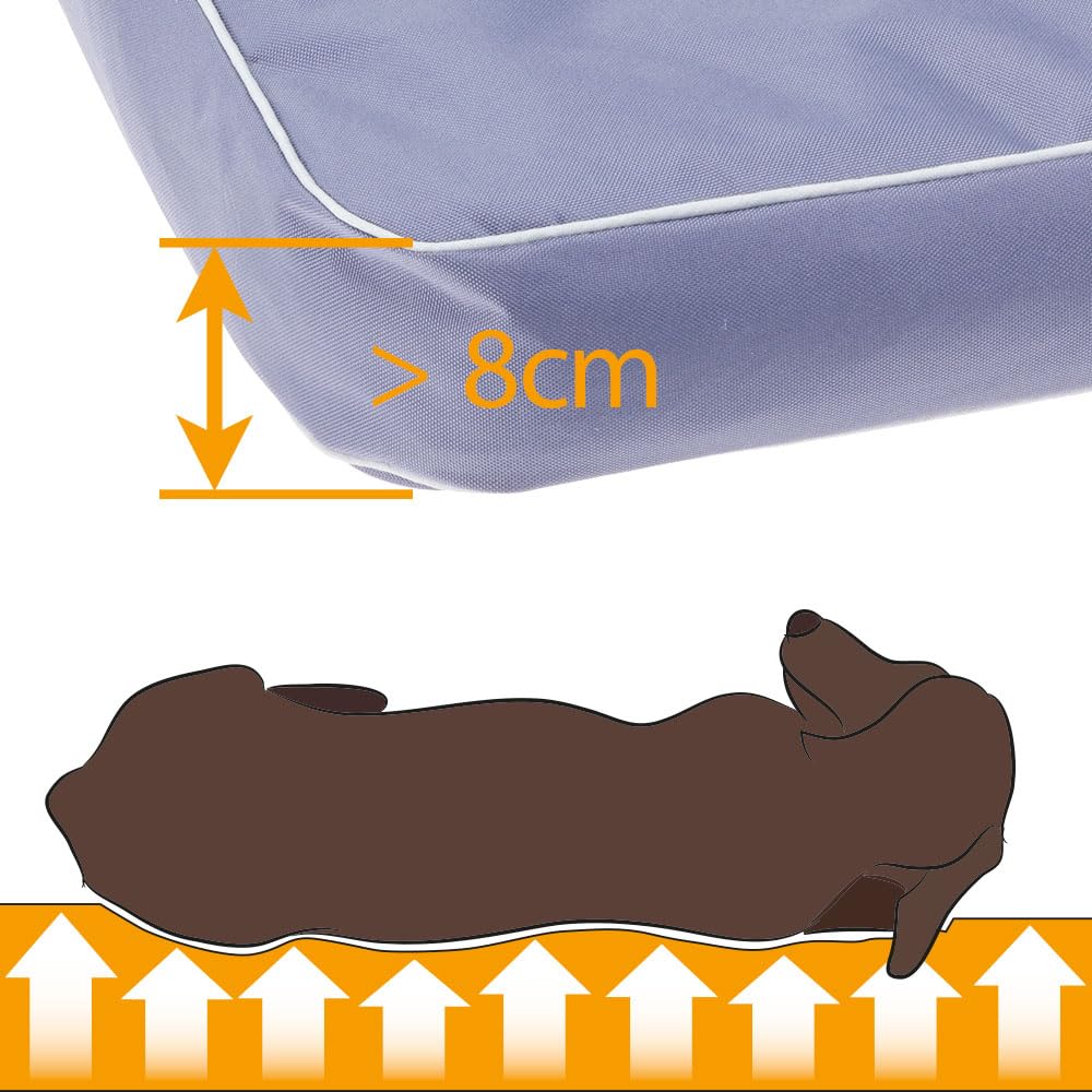 FERPLAST Cama para Perros - Perrera ortopédica Muy Grande - Colchoneta para Perros - Impermeable y a Prueba de arañazos - Polo,110 x 70 x h 8 CM, Gris