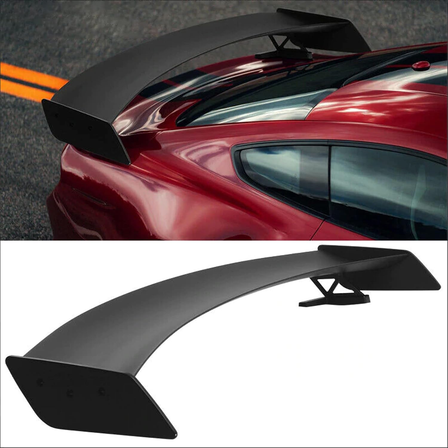 NINTE High Wing Spoiler for Ford Mustang Coupe 2015 2016 2017 2018 2019 2020 2021 2022 2023 Matte Black Trunk Wing GT500 CFTP Style