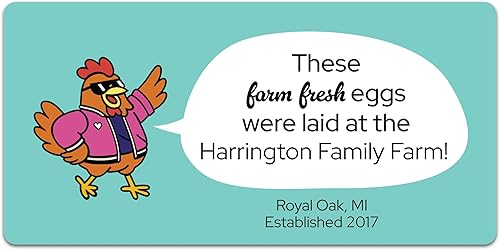 Miniatura 6 de Etiquetas personalizadas para cartón de huevos, calcomanías personalizadas para huevos frescos de granja, fabricadas en Estados Unidos