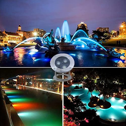 Miniatura 2 de Luz LED para estanque con control remoto, 5 W SS304 de acero inoxidable RGB luz subacuática fuente con transformador de 12 V, IP68 impermeable al