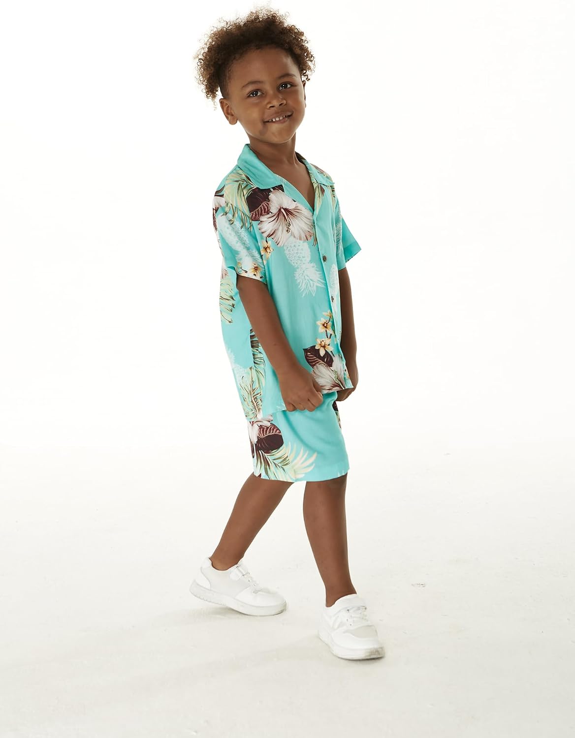 Hawaii Hangover Family Matching Clothes, Pineapple Garden Turquoise | Family matching Hawaiian outfits, Pineapple Garden Turquoise, lightweight rayon, machine washable, tropical print, luaus