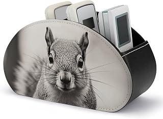 Light Gray Squirrel TV Remote Control Holder, Table Desk Storage Box