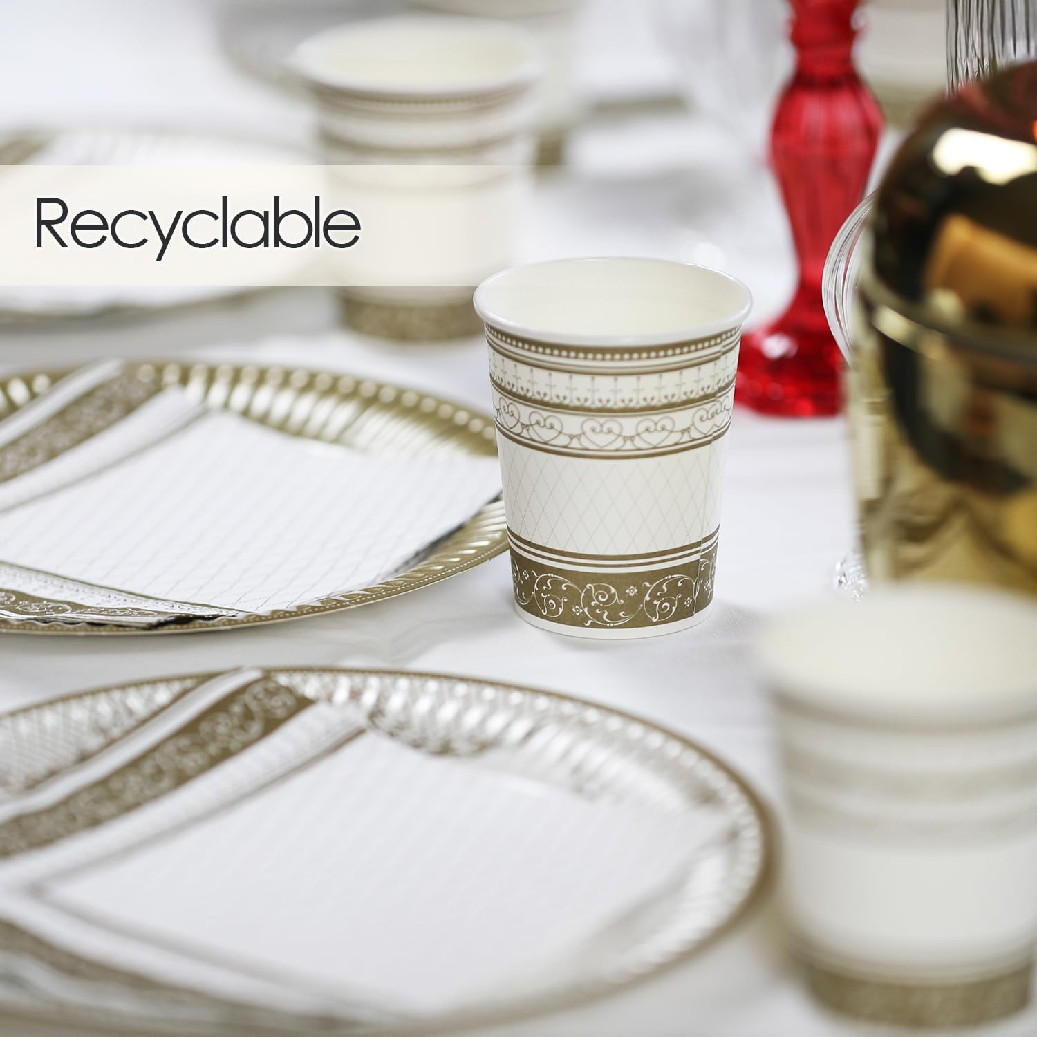 Aazon.co: Talking Tables Gold And White Party Pack Decorations For 16