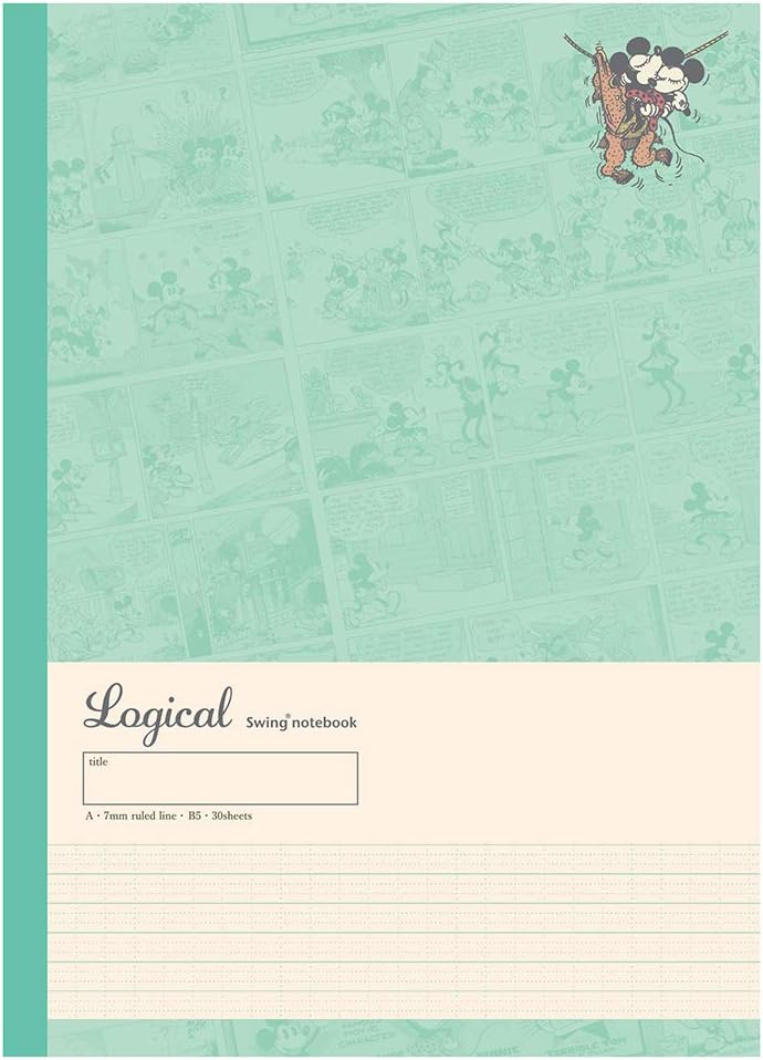 Nakabayashi S-141A-5P Swing Logical Notebook, Pack of 5, Semi-B5, A-Ruled, Mickey & Friends