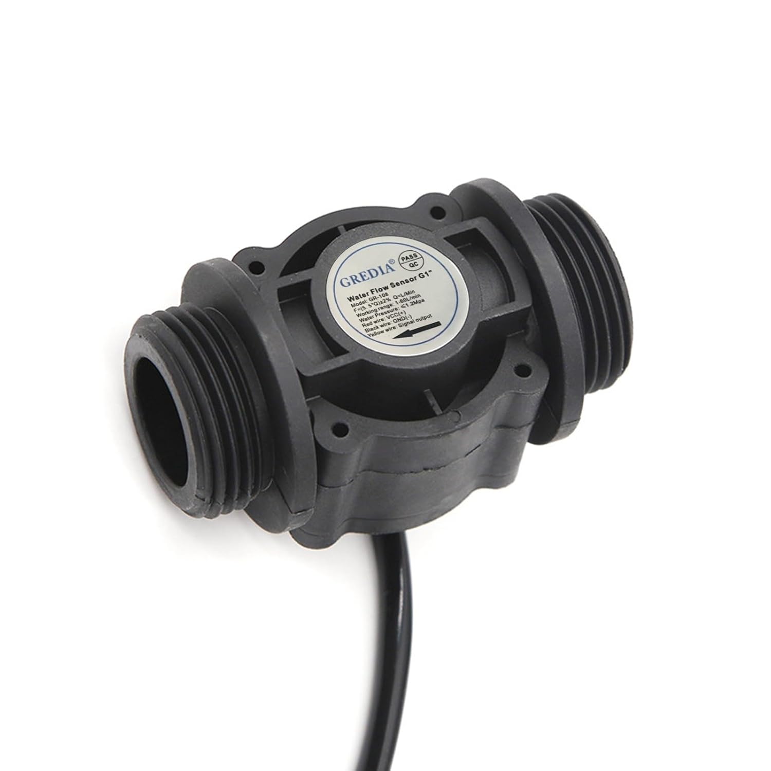 1" Water Flow Sensor Food-Grade Switch Hall Effect Flowmeter Fluid Meter Counter 1-60L/min (Pack of 2）