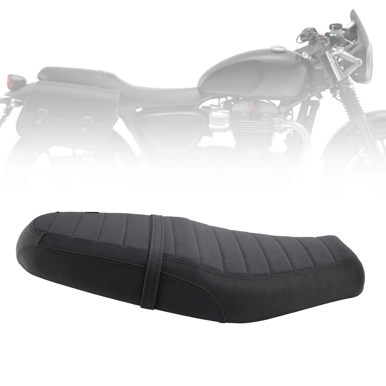 Para velocidad de calle doble Cojín de asiento | Reemplace el asiento delantero trasero conductor y pasajero, inferior, negro(BlackC)