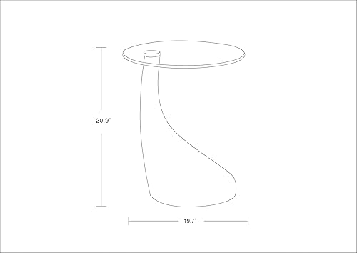 Miniatura 3 de Lava Mid Century - Mesa auxiliar redonda de cristal para sala de estar, 19.7 pulgadas, color naranja