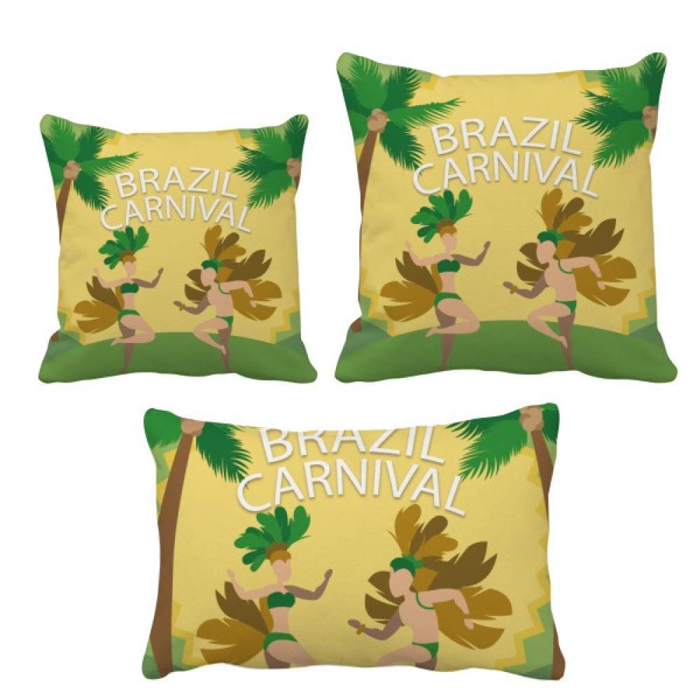Housse de coussin déco canapé avec slogan Brésil Carnaval