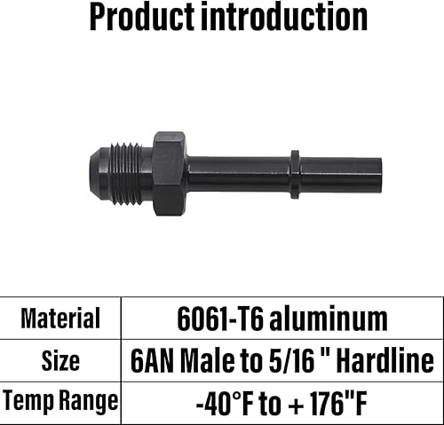Miniatura 2 de AN6-516 - Adaptador de púas de manguera 6AN Flare a 516, conector de púas a presión de línea de combustible de aluminio, accesorios de modificación