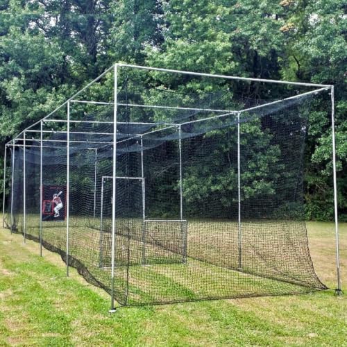 NET ONLY 10' Batting Cage Net ONLY HDPE (60PLY) with Door and Free BACKSTOP 10 x 12 x 30, 10 x 12 x 40 x 10 x 12 x 50, 10 x 12 x 60 Heavy Duty Baseball