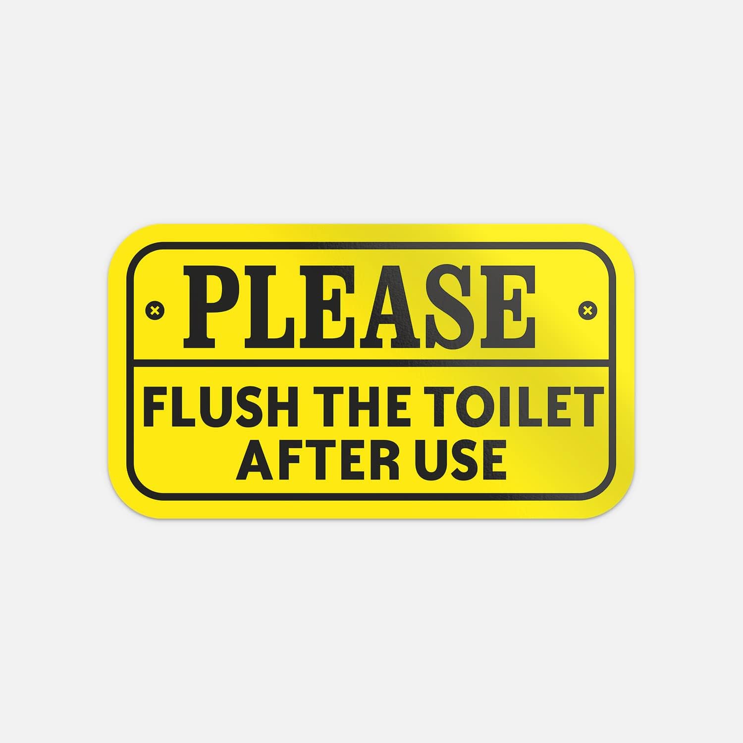 Please Flush The Toilet After Use Warning Sticker - Waterproof Vinyl Decal, Great for Any Flat Surface - use on Tile at Home or Restroom - Size - 6'' X 3''