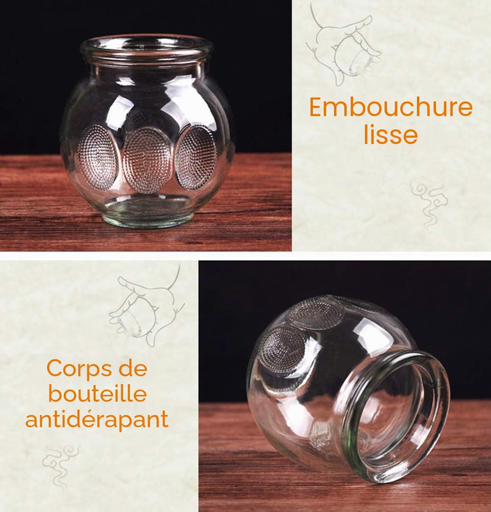 Lot de 14 Ventouses de Thérapie en Verre épais pour Professionnels,Ventouses Chinoises,Cupping Therapy Ventouse