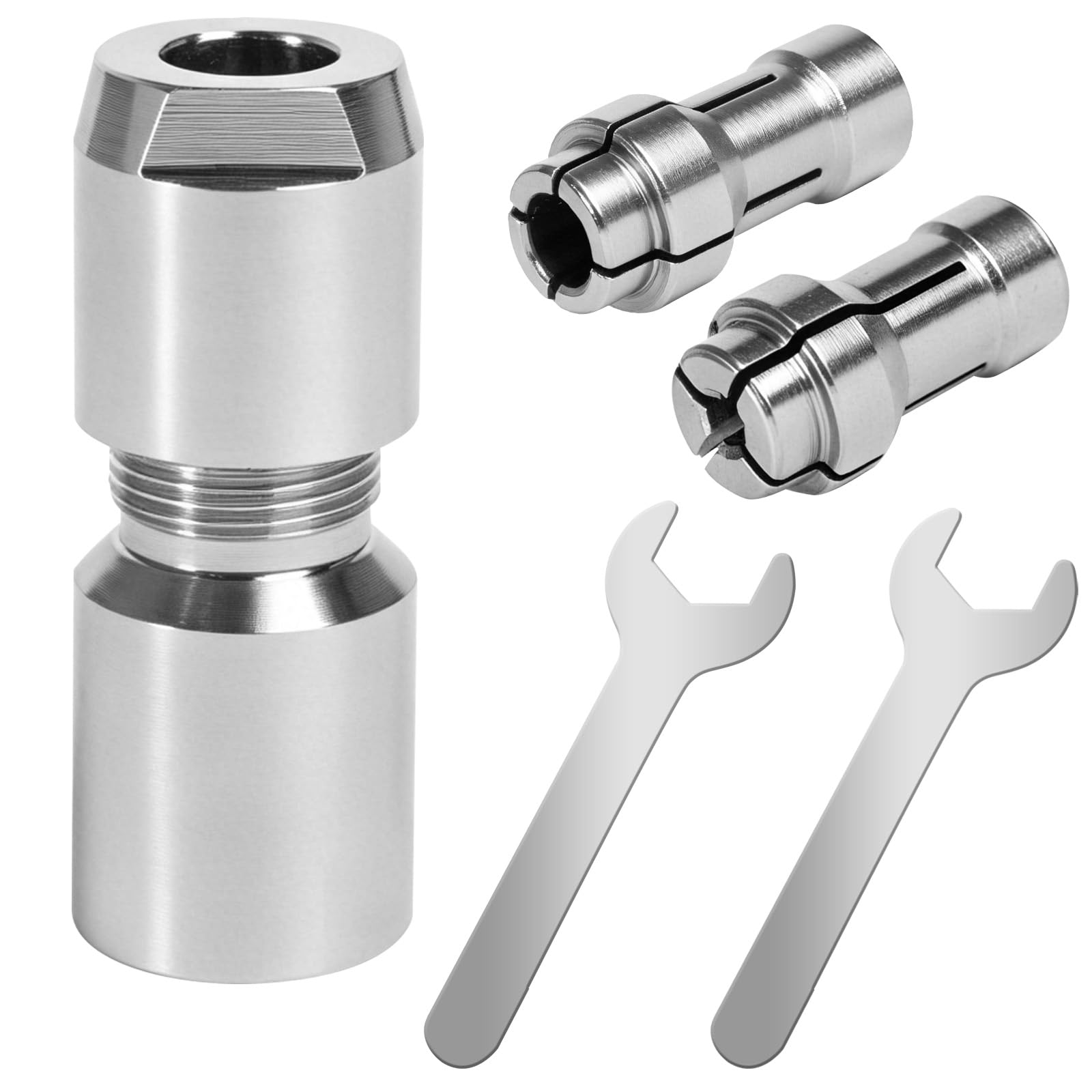 Angle Grinder Adapter Polishing Extension Shaft, Angle Grinder Attachments Conversion Rod, for Wood Carving Metalworking, 5/8"-11 to 1/4 & 1/8 in Collet with Wrenches