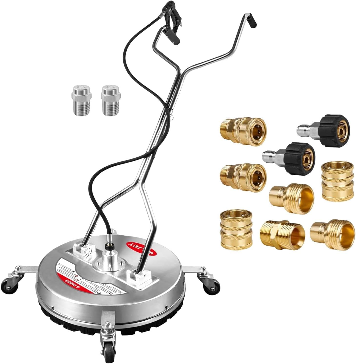 WOJET 4500PSI 20'' SS Pressure Washer Surface Cleaner & Adapter Set